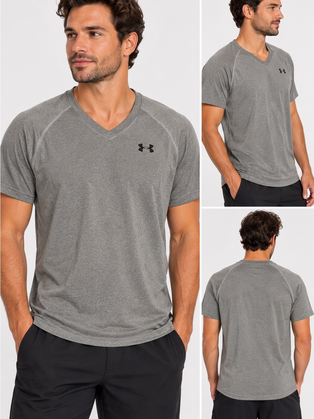 Under Armour Men’s Gray V-Neck Performance T-Shirt